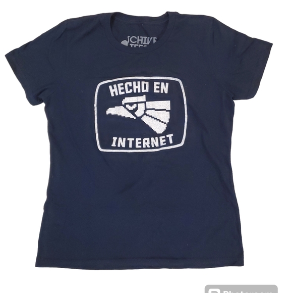 The Chive Women's Navy Blue Hecho En‎ Internet Eagle T-Shirt Medium - Picture 1 of 5